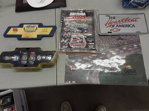 lot 176 image: Dayton Car Set In Case, 1996 Dayton 500 Program (Mint Condition), Heartbeat Plate, Large Dayton Speedway Photo