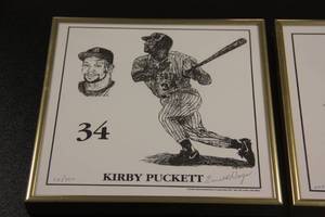 Kirby Puckett & Chuck Knoblauch Signed Art Prints Lot 500