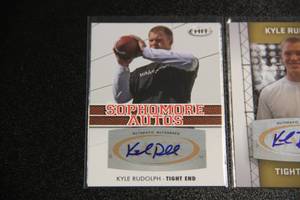 Kyle Rudolph Press Pass Autograph Card Lot  3 Autograph Cards