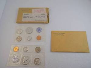lot 56 image: 1957 P.C Treasury Department US Mint, 1964 P.C Treasury Department US Mint Unopened