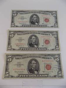 lot 62 image: Lot of $5 Red Seals