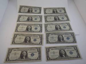 lot 91 image: 10 - $1 Blue Seals