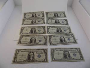 lot 92 image: 10 - $1 Blue Seals