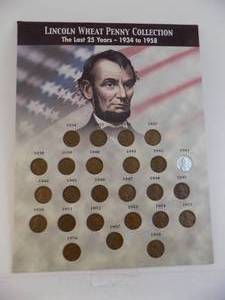 lot 100 image: 1934 - 1958 Lincoln Wheat Penny Collection