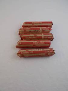lot 16 image: 5 Rolls of Wheat Pennies