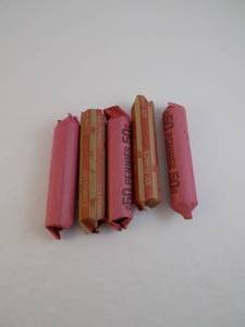 lot 17 image: 5 Rolls of Wheat Pennies