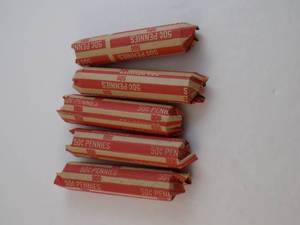 lot 20 image: 5 Rolls of Wheat Pennies