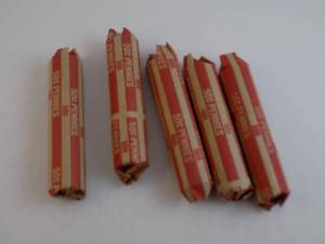 lot 21 image: 5 Rolls of Wheat Pennies