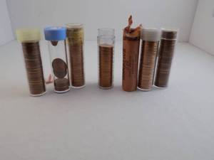 lot 28 image: 6 Approx Rolls Wheat Pennies