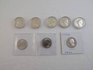lot 37 image: 1 - 1978S Proof Quarter, 7 - State Quarters