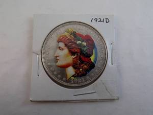 lot 38 image: 1921d Morgan Colored Dollar
