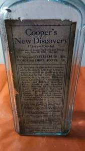 Vintage Coopers New Discovery Tonic & System Purifier Worm & Germ Expeller Bottle