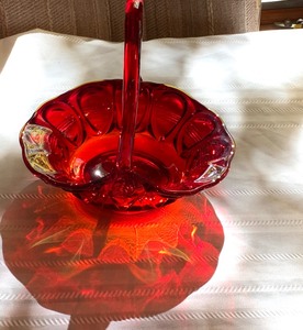 lot 3 image: Fenton Ruby Red Basket