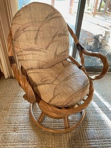 lot 79 image: Upholstered Rattan Furniture Set