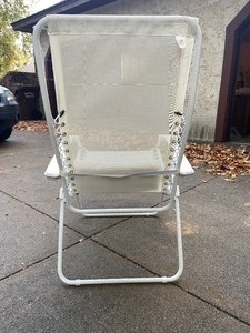 lot 113 image: White Lafuma Zero Gravity Patio Chair