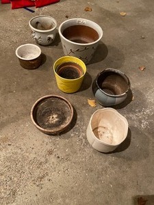 lot 125 image: Various Decorative Clay Pots