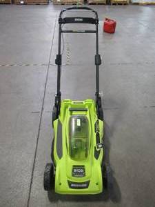 lot 14 image: Ryobi 20 in. 40-Volt 3.0 Ah Lithium-Ion Battery Brushless Cordless Walk Behind Self-Propelled Lawn Mower RY401120-Y