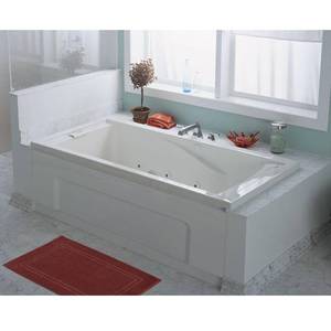 lot 225 image: American Standard EverClean 6 ft. x 36 in. Reversible Drain Drop-In Whirlpool Tub in White, 7236LC.020 - Slight Scrtach on Inside (ARMREST WALL).