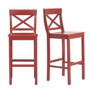 lot 221 image: Stylewell Cedarville Chili Red Wood Bar Stool with Cross Back (Set of 2) (19.42 in. W x 44.15 in. H), DC2005BAR-Chi.