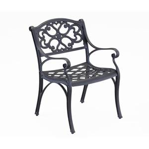 lot 234 image: Homestyles Sanibel Black Stationary Cast Aluminum Outdoor Dining Chair (2-Pack), 6654-80 - Screws for the seat are loose and need to be tightened.