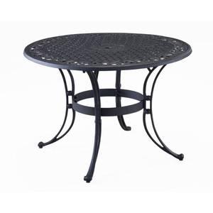 lot 236 image: Homestyles Sanibel Black 48 in. Round Cast Aluminum Outdoor Dining Table, 6654-32