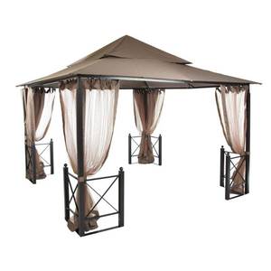 lot 408 image: Hampton Bay 12 ft. x 12 ft. Harbor Gazebo, GFS01250A.- Unclaimed Freight - New