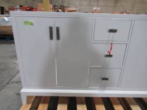 lot 113 image: Home Decorators Collection Shaelyn 60 in. W x 21.75 in. D Vanity Cabinet Only in White SLWV6022D