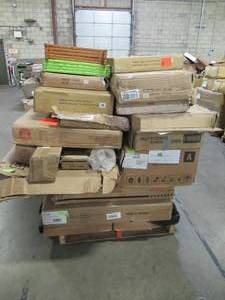 lot 418 image: WHOLESALE MIXED PALLET OF GARAGE STORAGE, INDOOR FURNTURE AND DECOR