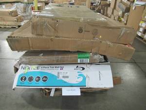 lot 426 image: WHOLESALE MIXED PALLET OF SHOWER BASES AND WALL KITS