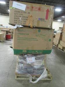 lot 428 image: WHOLESALE MIXED PALLET OF OUTDOOR PATIO SEATING SETS AND COUCHES