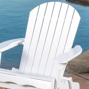 lot 310 image: Noble House Obadiah White Folding Wood Adirondack Chair