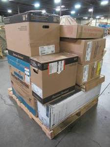 lot 301 image: WHOLESALE MIXED PALLET OF MISCELLANEOUS TOILET BOWLS, TANKS, VANITY TOP AND MORE