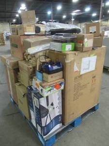 lot 303 image: WHOLESALE MIXED PALLET OF MISCELLANEOUS BUILDING MATERIALS, HOME DECOR, FURNITURE AND MORE