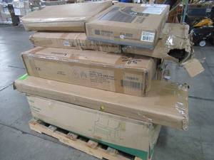 lot 305 image: WHOLESALE MIXED PALLET OF MISCELLANEOUS STORAGE CABINETS, FURNITURE AND MORE