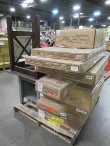 lot 308 image: WHOLESALE MIXED PALLET OF MISCELLANEOUS BED HEADBOARDS, SIDEEND TABLES AND MORE