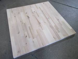 lot 315 image: Hardwood Reflections 3 ft. L x 3 ft. D x 1.5 in T Butcher Block Countertop in Unfinished Birch, BBCT153636
