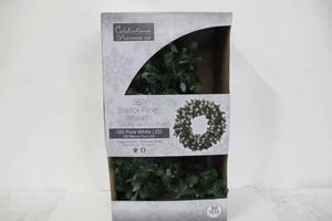 Celebrations 4723158-CC618AC Prelit LED Decorated Christmas Wreath, 36, Pure White