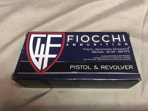 Fiocchi 380 Auto 95 Gr Centerfire Cartridges
