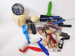 lot 051 image: Painters Package Rollers, Tape & Brushes