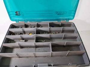 lot 054 image: Storage Bin Organizer full of Assorted Nails, Screws, Nuts and Bolts