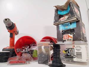 lot 290 image: Asst. bolts and scres w Power Drill