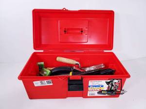 lot 379 image: Red Tool Box w tools