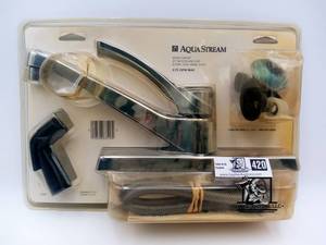 lot 420 image: Unopened AquaStream Chrome Single Hanndle Kitchen Faucet with Spray