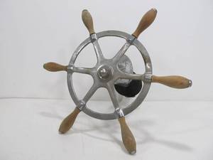lot 56 image: Old Vintage Nautical Boat Steering Wheel