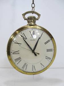 lot 61 image: Vintage UNITED Gold Pocket Watch Hanging Clock
