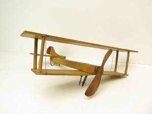 lot 80 image: Antique Folk Art Wooden Airplane - Dated 1917