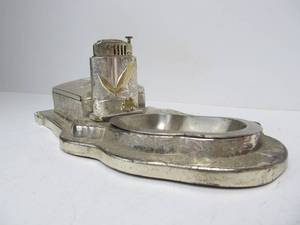 lot 86 image: Vintage Occupied Japan Silver Plated Smoking Desk Set