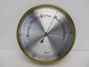 lot 98 image: Larger Vintage German STELLAR Brass Wall Barometer
