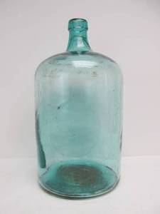 lot 117 image: Early Antique Blown Glass DemijohnCarboy Jug