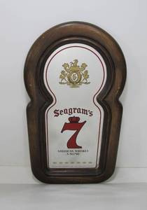 lot 194 image: Vintage Seagrams Whiskey Advertising Mirror Sign